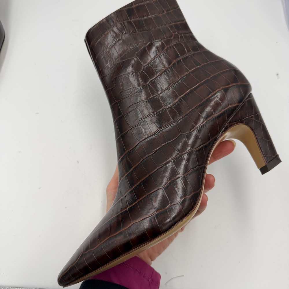 NEW Everlane Brown‎ Crocodile Leather Short Banana Boot in Size 7 - Picture 8 of 12